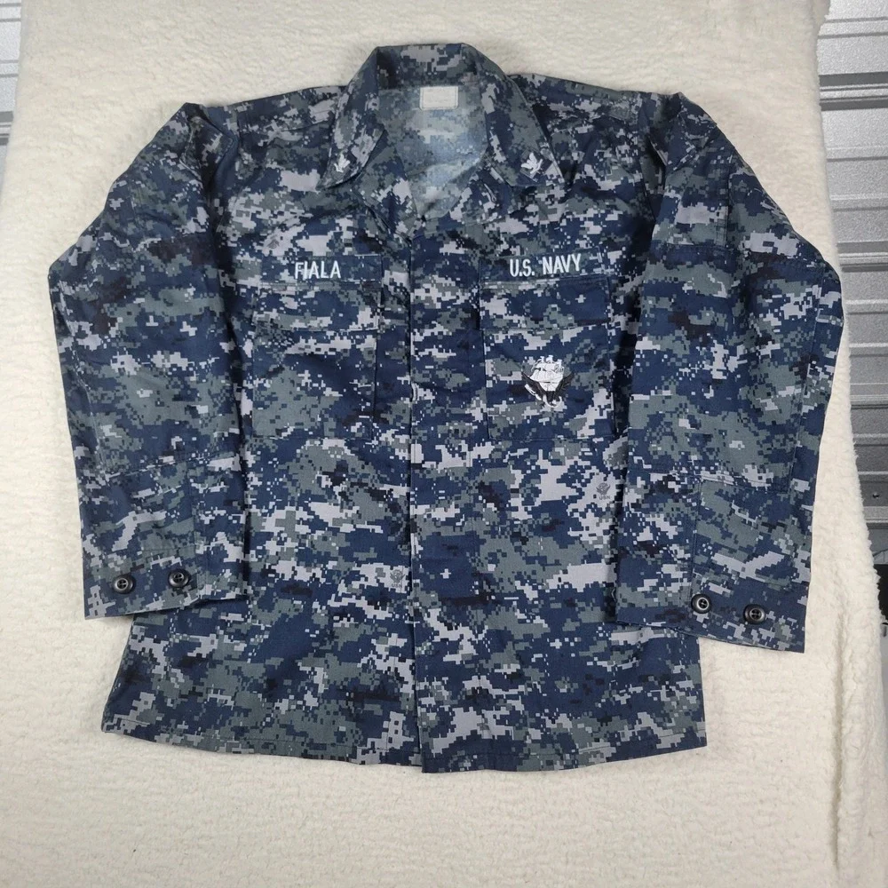 US Navy NWU Type I Mens Small Regular Blue Digital Camo Utility‎ Blouse Jacket